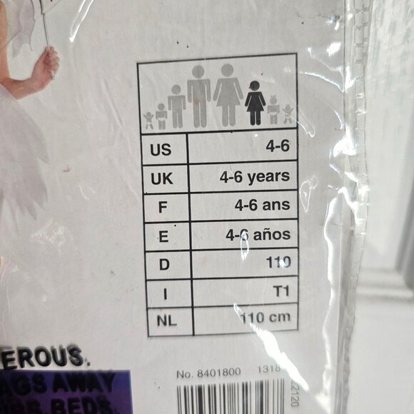 Girls Devil Angel Costume Good Bad Naughty Nice Halloween Dress Tutu Wings 4-6 - Picture 4 of 5